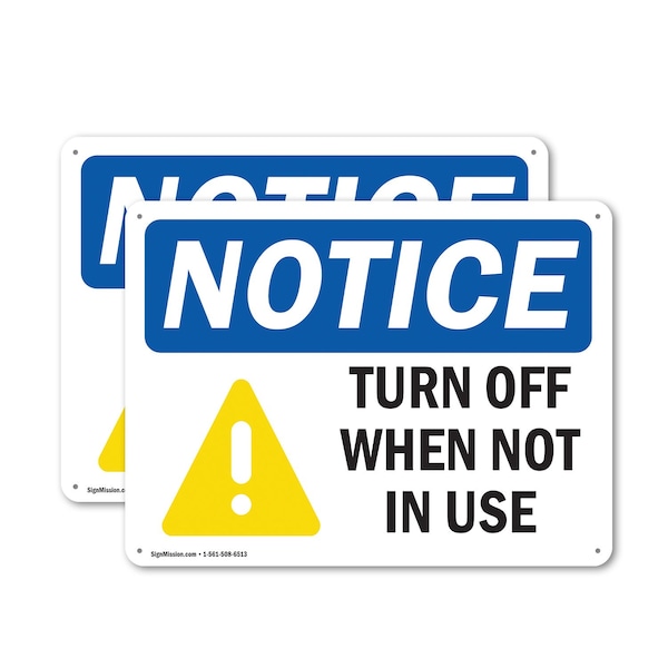 Signmission Turn Off When Not In Use, 24 in W x Rectangle, Plastic OS-2PACK-NS-P-1824-L-18749 - main